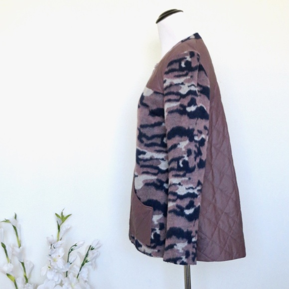 NEW! LOGO by Lori Goldstein Brushed Fleece Camo Zip Front Jacket Quilted SZ 2 - Picture 4 of 9